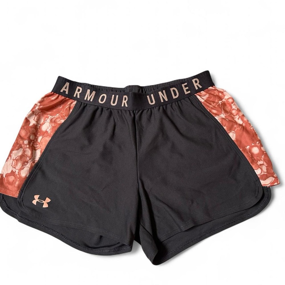Under Armour Women's Black and Coral Athletic Shorts